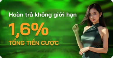 Hoàn trả không giới hạn 1,6% tổng tiền cược